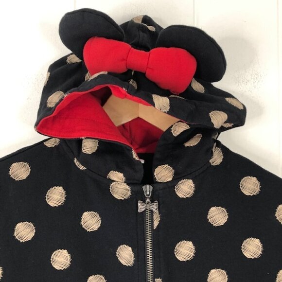 Disney Womens Minnie Mouse Polka Dot Cape Poncho Hoodie - Picture 3 of 11